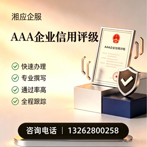 湖南AAA企业信用评级申请服务